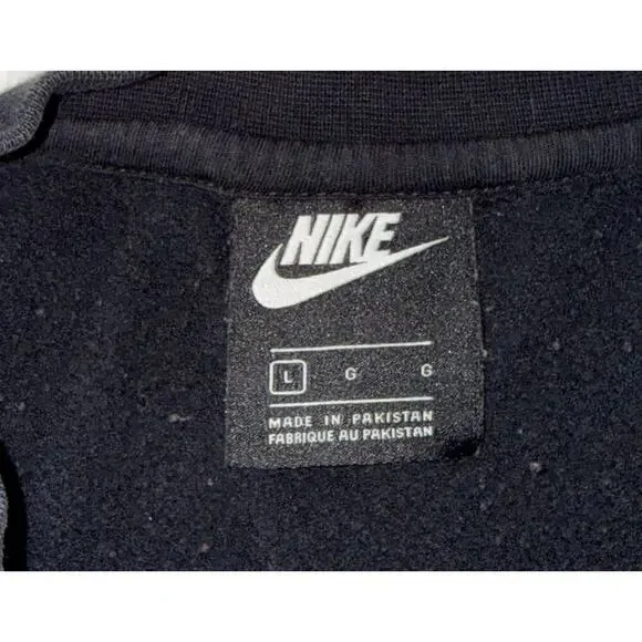 Nike Just Do It Crewneck Sweatshirt Black Mens Large "JUST DO IT" Red White - Picture 8 of 8